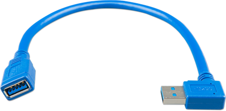 USB-verlengkabel met aan één kant rechte hoek